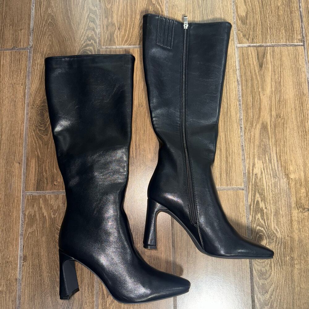 Princess Polly Sawyer Knee High Boots, Black, US 8